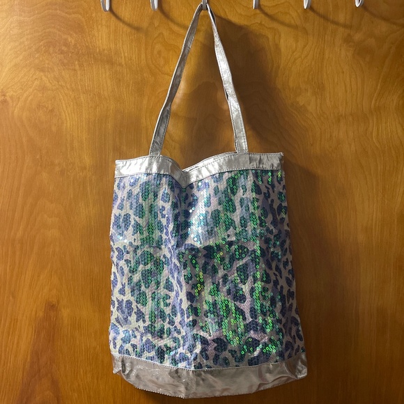 Shiny leopard print sequin tote bag - Picture 3 of 3